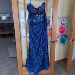 Royal Blue Sequin Prom Dress